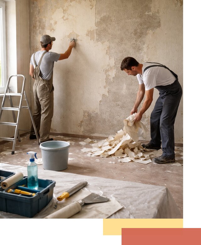 Снятие старых обоев в Гае быстро и качественно