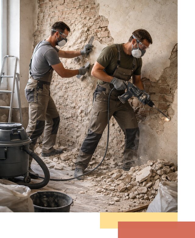 Демонтаж штукатурки со стен в Гае быстро и аккуратно