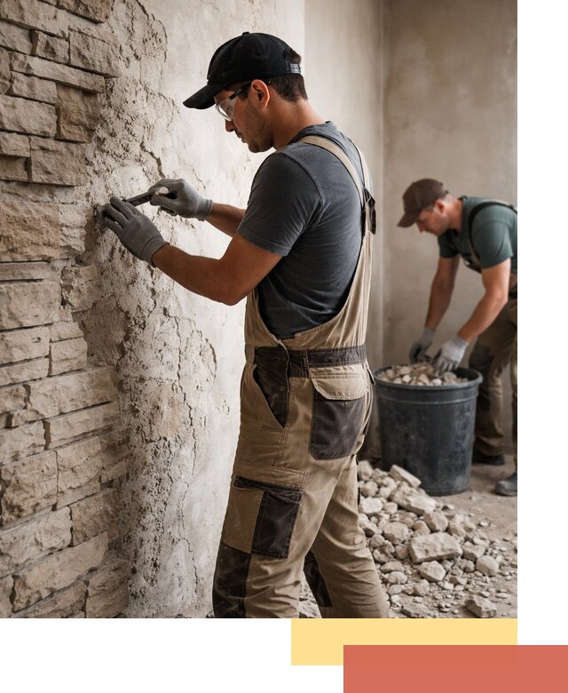 Демонтаж декоративного камня в Гае профессионально и безопасно