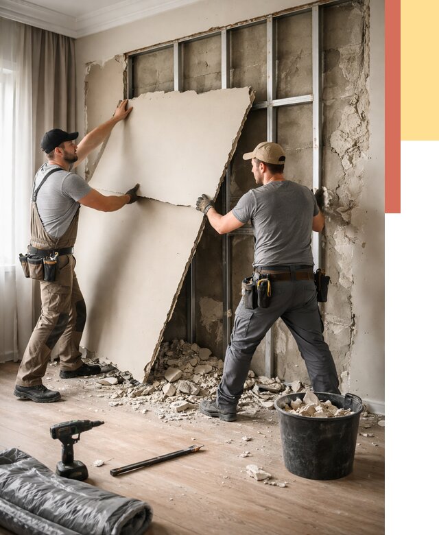 Демонтаж гипсокартона со стен в Гае от 356 руб. — услуги демонтажа | ОТДЕЛОЧНИК-Гай