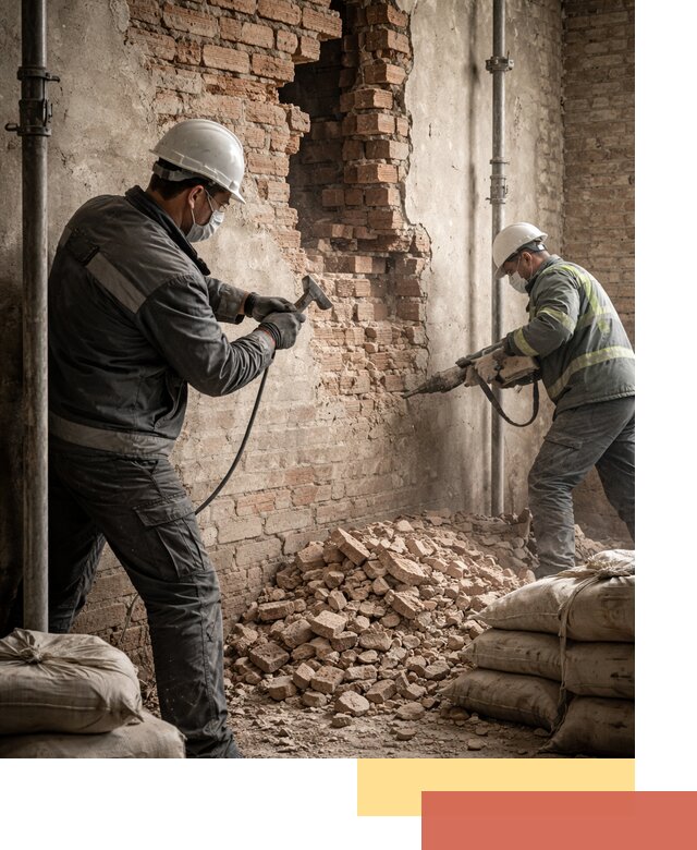 Демонтаж кирпичных стен в Гае быстро и безопасно