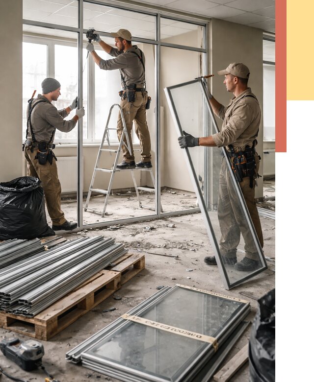 Демонтаж алюминиевых перегородок в Гае от 4270 руб. — быстро и недорого | ОТДЕЛОЧНИК-Гай