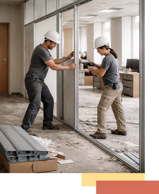 Демонтаж алюминиевых перегородок в Гае быстро и аккуратно