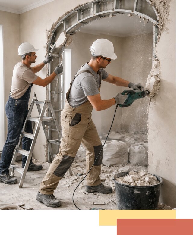 Демонтаж гипсокартонной арки в Гае быстро и аккуратно