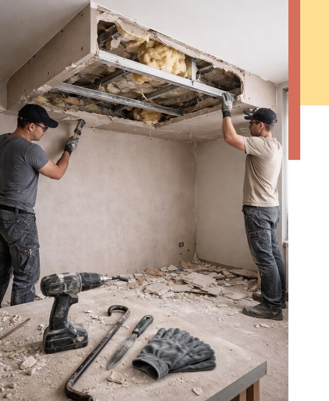 Демонтаж короба из гипсокартона в Гае от 1545 руб. — быстро и недорого | ОТДЕЛОЧНИК-Гай