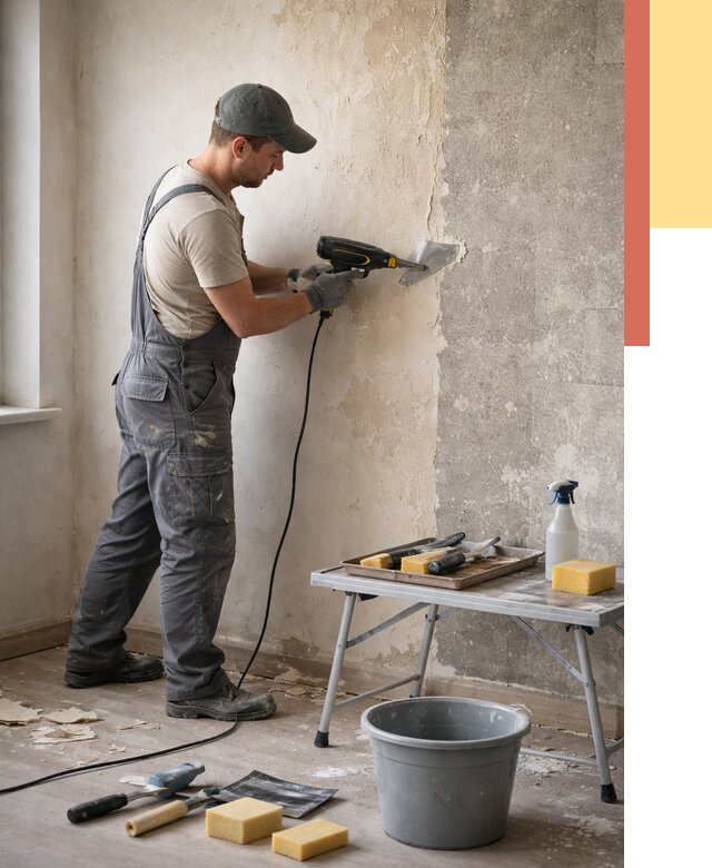 Очистка стен от клея в Гае от 1881 руб. — снятие и удаление клея со стен | ОТДЕЛОЧНИК-Гай