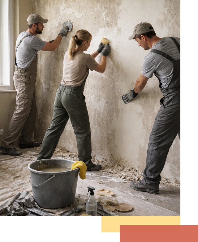 Очистка стен от клея и грунтовки в Гае качественно и быстро