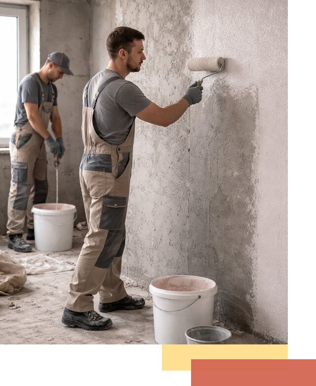 Нанесение бетоноконтакта на стены в Гае для последующей отделки