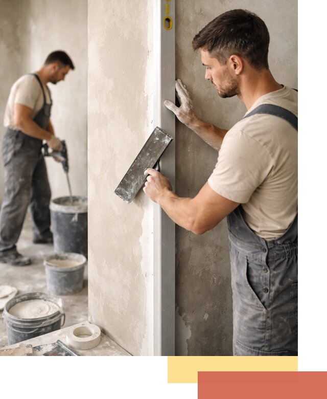 Выведение углов стен в Гае: монтаж и оштукатуривание