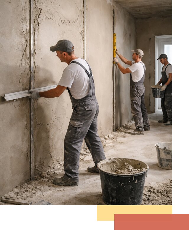 Штукатурка стен по маякам в Гае — точная и ровная поверхность