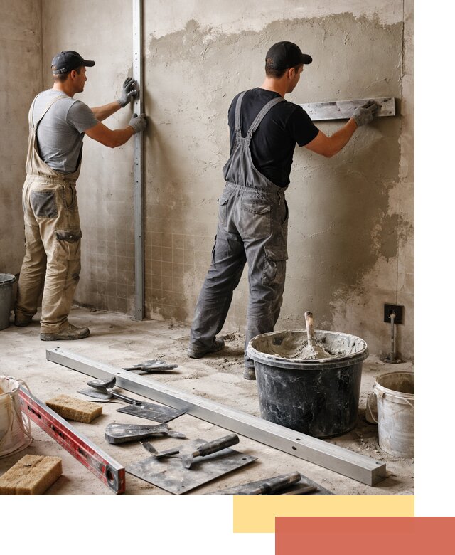 Профессиональная штукатурка стен под плитку в Гае