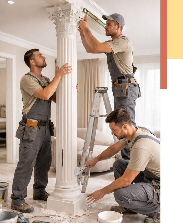 Установка декоративных колонн в Гае от 12199 руб. под ключ | ОТДЕЛОЧНИК-Гай