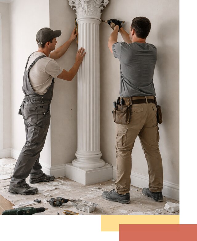 Установка декоративных колонн в Гае под ключ