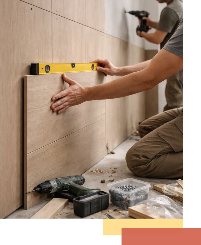 Профессиональный монтаж МДФ панелей на стены в Гае