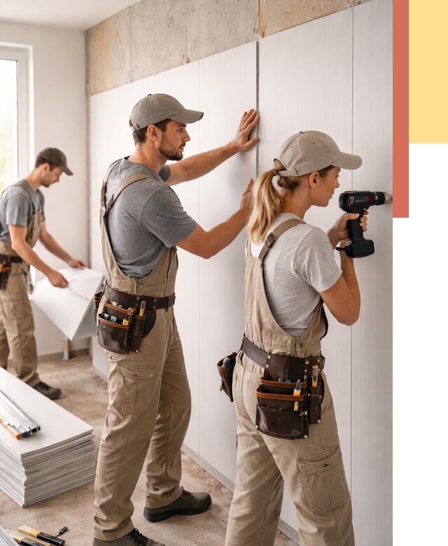 Монтаж ПВХ панелей на стены в Гае от 457 руб/м2 — быстро и недорого | ОТДЕЛОЧНИК-Гай