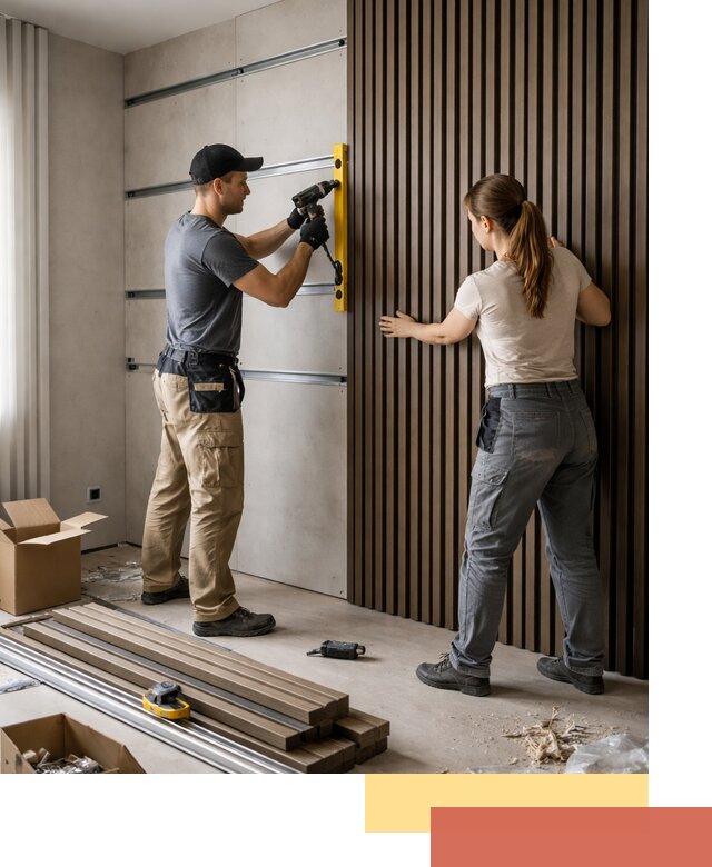 Монтаж реечных панелей на стены в Гае