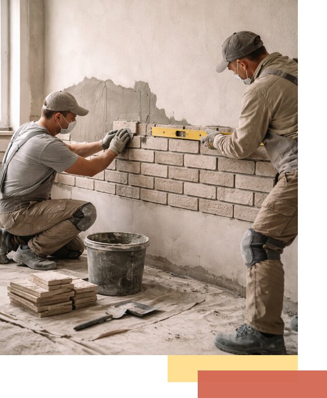 Монтаж декоративного кирпича профессионально в Гае
