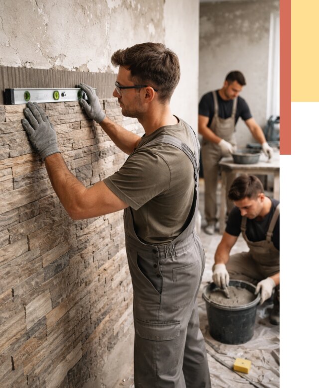 Монтаж искусственного камня в Гае от 4575 руб. под ключ | ОТДЕЛОЧНИК-Гай