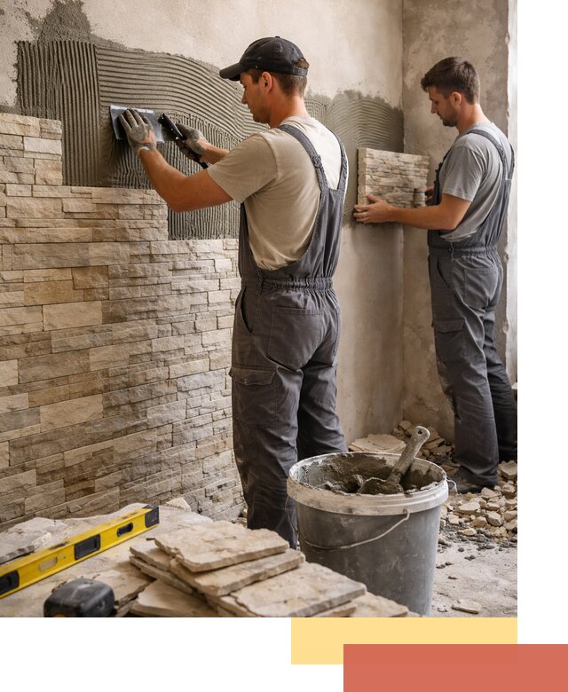 Монтаж искусственного камня в Гае — облицовка стен и фасадов