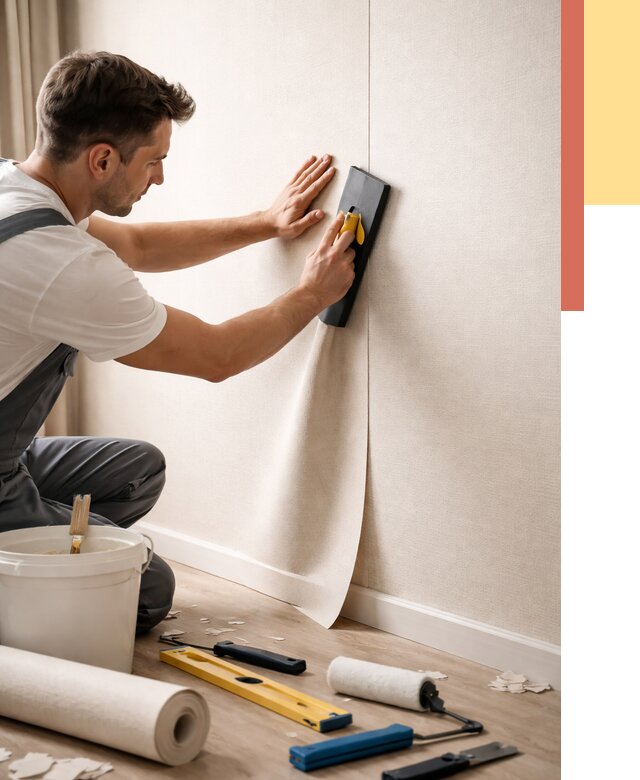 Поклейка виниловых обоев в Гае от 4575 руб. | Быстро и недорого — ОТДЕЛОЧНИК-Гай