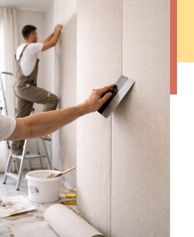 Поклейка текстильных обоев в Гае от 4575 руб. под ключ | ОТДЕЛОЧНИК-Гай