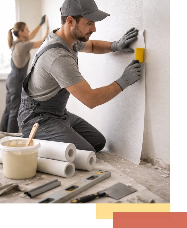 Поклейка стеклообоев профессионально в Гае