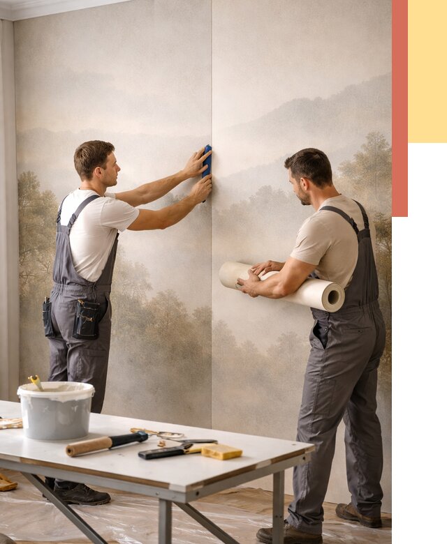 Поклейка фотообоев в Гае от 8641 руб/м² — быстро и недорого | ОТДЕЛОЧНИК-Гай