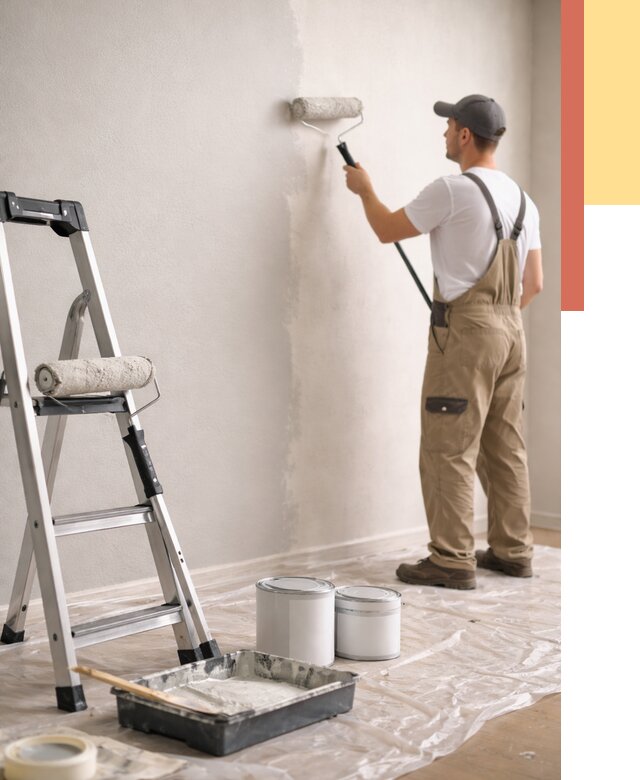 Покраска стен латексной краской в Гае от 4575 руб. за м2 | ОТДЕЛОЧНИК-Гай