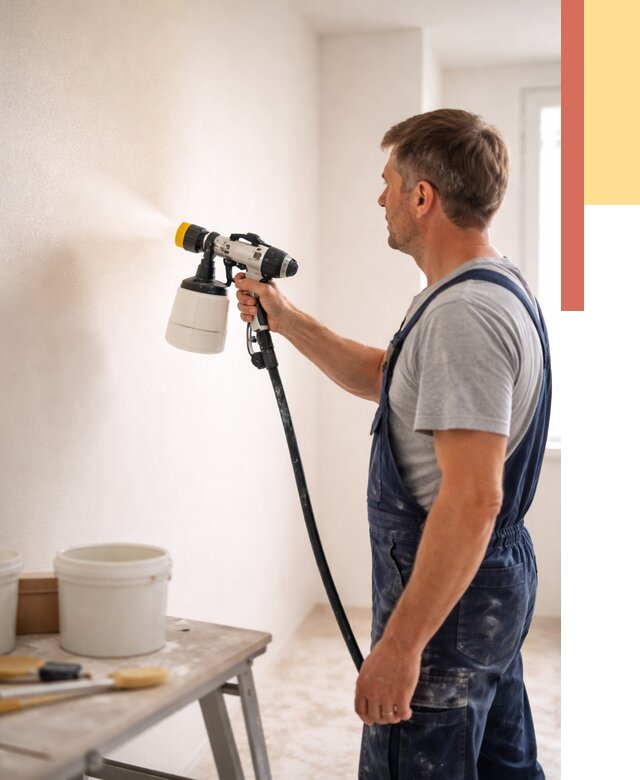 Покраска стен краскопультом в Гае от 7625 руб. — механизированная покраска | ОТДЕЛОЧНИК-Гай