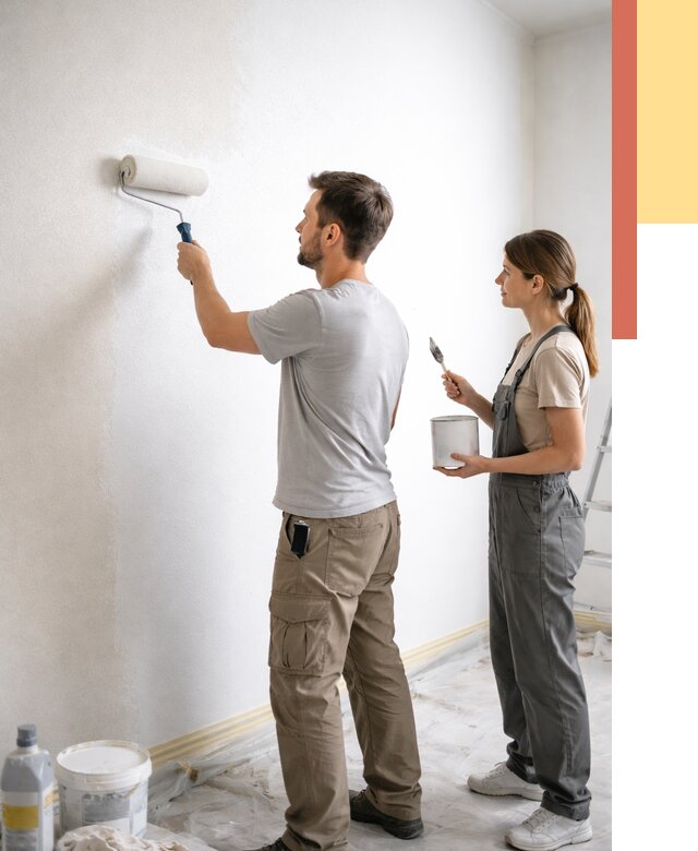 Окраска стен по стеклохолсту в Гае от 4575 руб/м² под ключ | ОТДЕЛОЧНИК-Гай