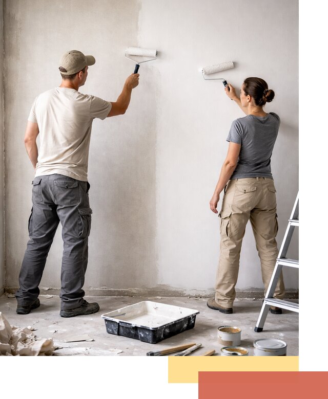 Окраска стен по стеклохолсту в Гае качественно и долговечно