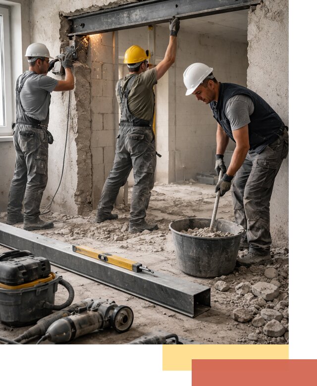 Создание проемов в стенах и несущих конструкциях в Гае