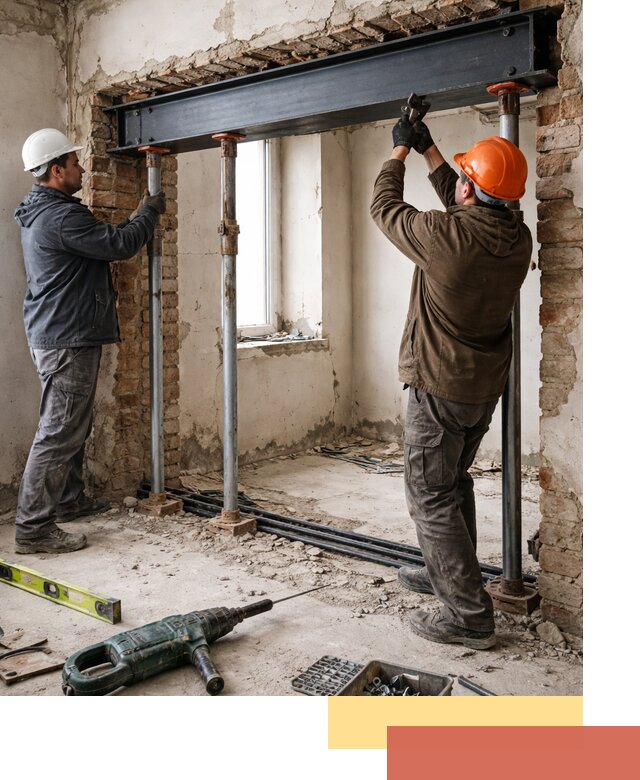 Усиление проема в стене в Гае для расширения и безопасности