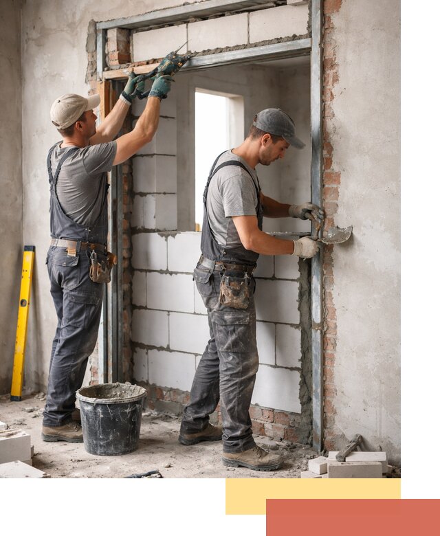 Закладка дверного проема под ключ в Гае: демонтаж, монтаж, отделка