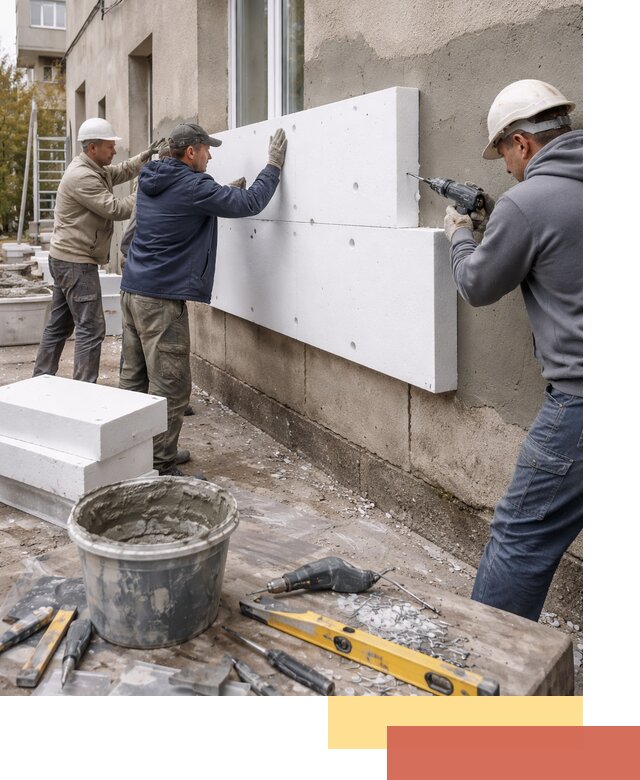 Утепление наружных стен пенопластом в Гае