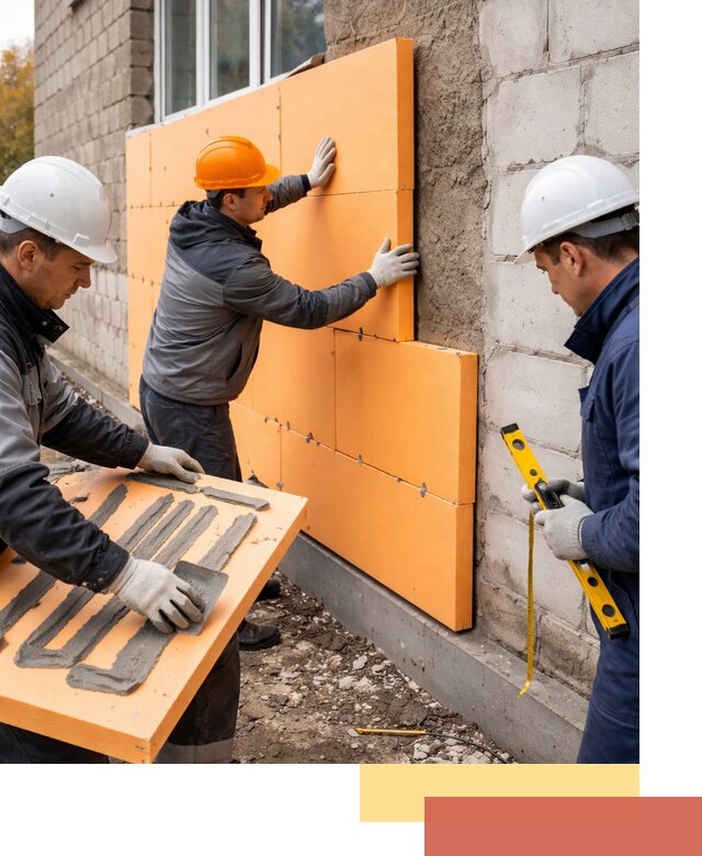 Утепление фасада пеноплексом под ключ в Гае