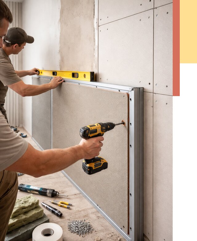 Шумоизоляция стен панелями ЗИПС в Гае от 2237 руб./м² под ключ | ОТДЕЛОЧНИК-Гай