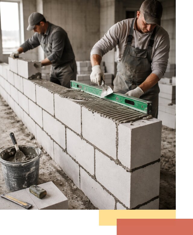 Кладка перегородок из газобетона в Гае быстро и качественно