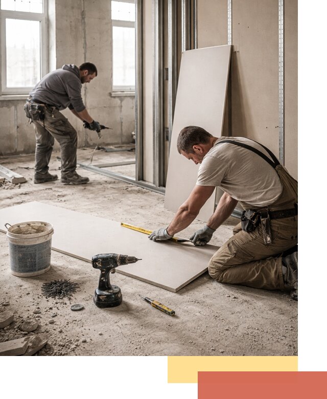 Кладка перегородок из ПГП под ключ в Гае