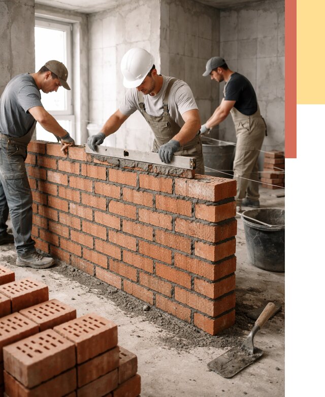 Кладка перегородок из кирпича в Гае от 3558 руб. за м² | ОТДЕЛОЧНИК-Гай