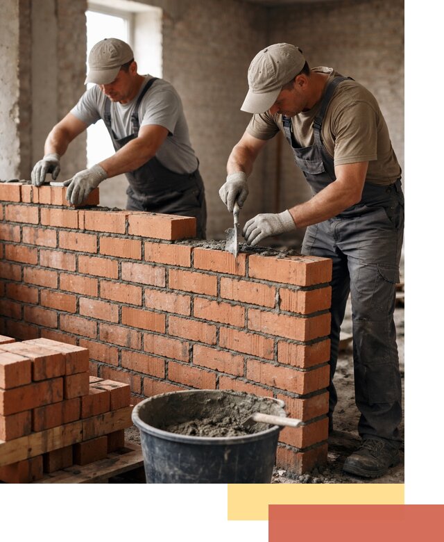 Кладка кирпичных перегородок под ключ в Гае