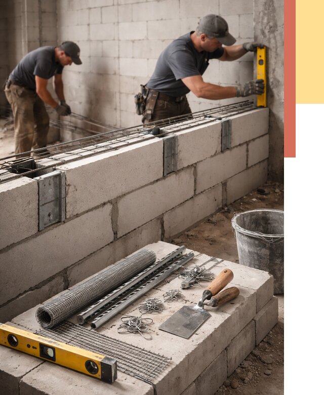Армирование кладки перегородок в Гае от 762 руб. под ключ | ОТДЕЛОЧНИК-Гай