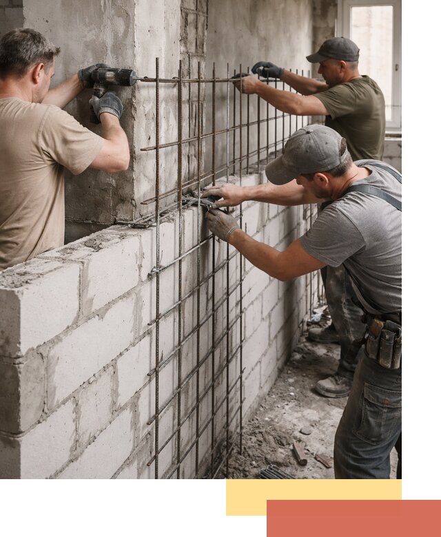 Армирование кладки перегородок в Гае профессионально и надёжно