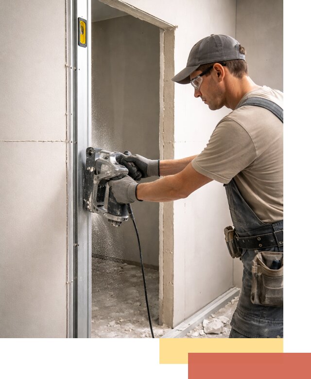 Устройство дверного проема в перегородке в Гае