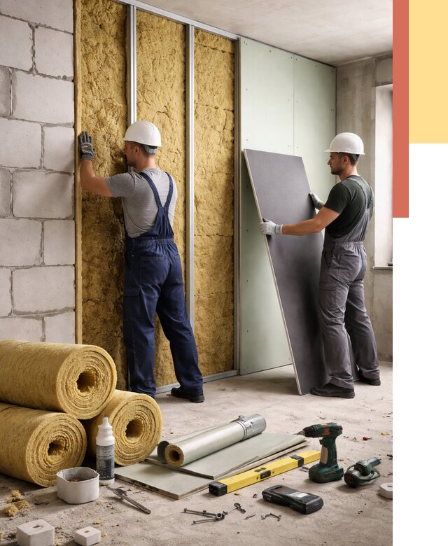 Шумоизоляция перегородок из блоков в Гае от 1881 руб./м² — быстро и недорого | ОТДЕЛОЧНИК-Гай