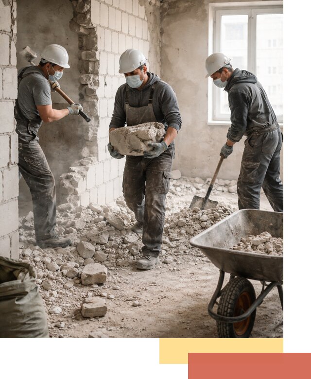 Демонтаж блочных перегородок в Гае быстро и аккуратно