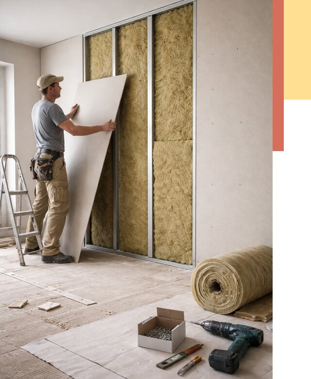 Перегородка из гипсокартона с шумоизоляцией в Гае от 3172 руб. | ОТДЕЛОЧНИК-Гай