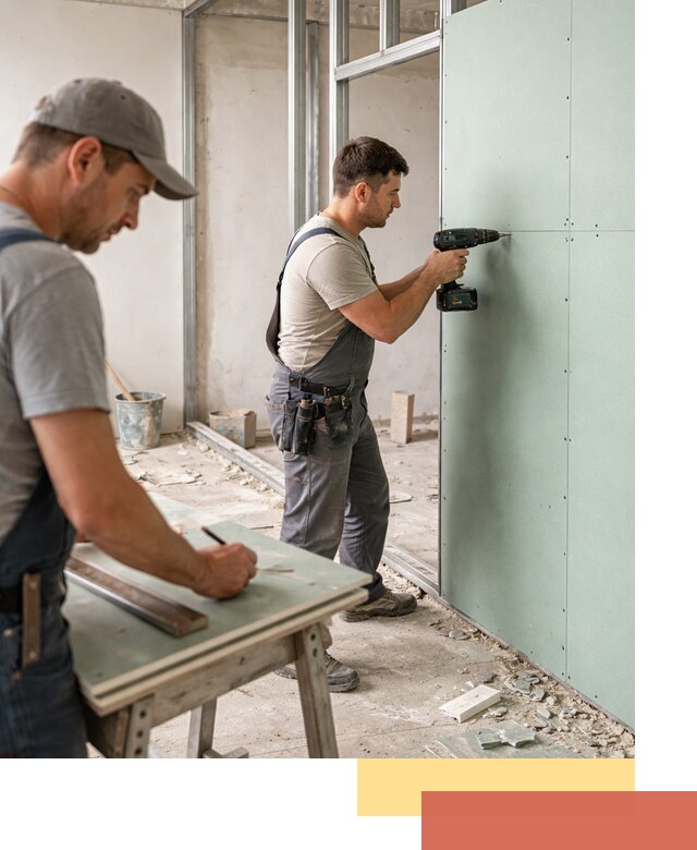 Перегородки из влагостойкого гипсокартона под ключ в Гае