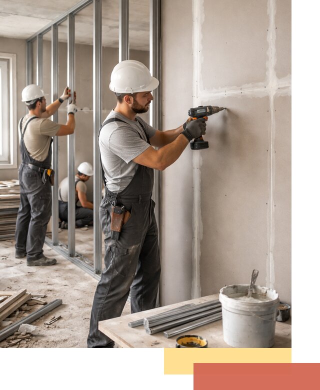 Перегородки из огнестойкого гипсокартона в Гае под ключ