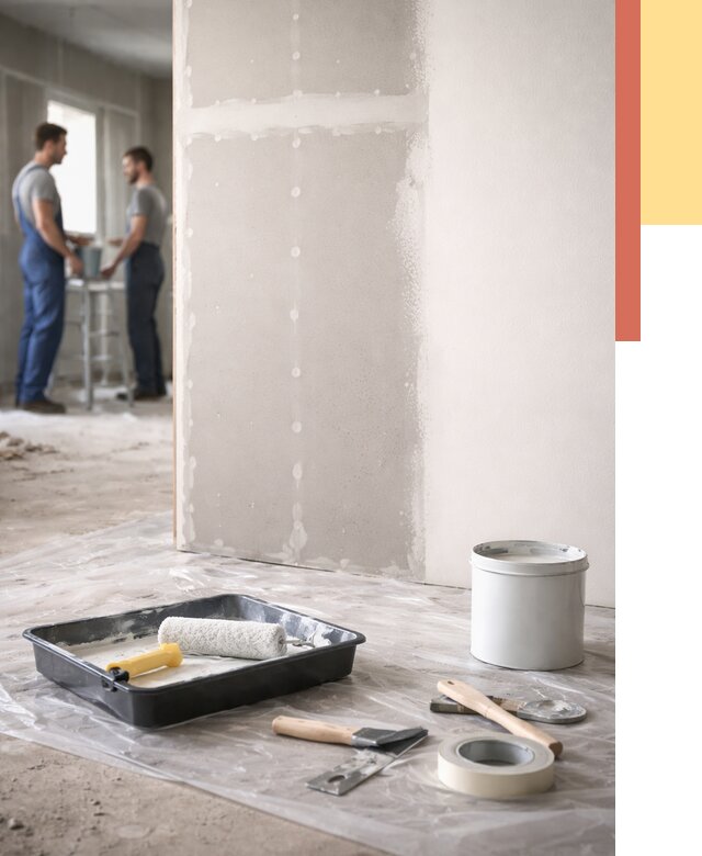 Покраска перегородок из гипсокартона в Гае от 4575 руб. под ключ | ОТДЕЛОЧНИК-Гай